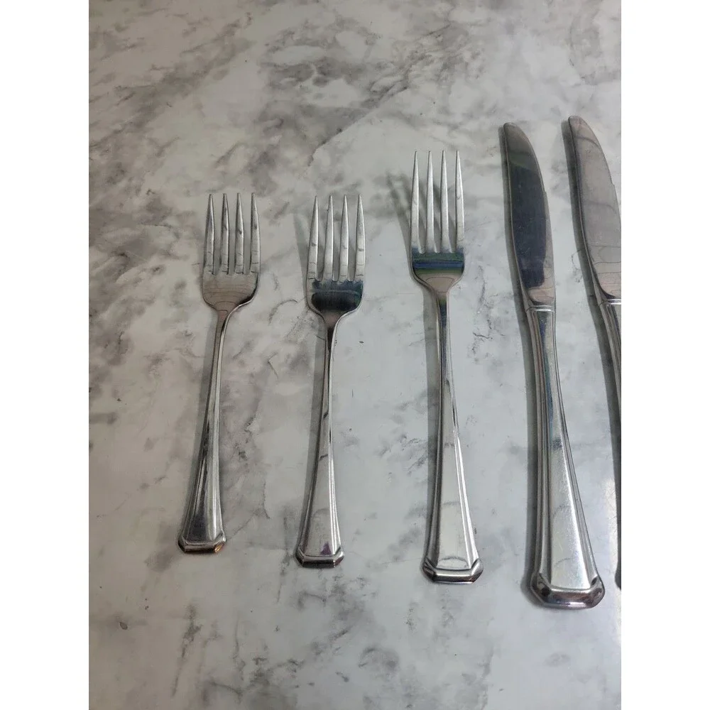 SSS By Oneida Aberdeen Admiral Stainless Flatware Forks & Knives Dining Utensils